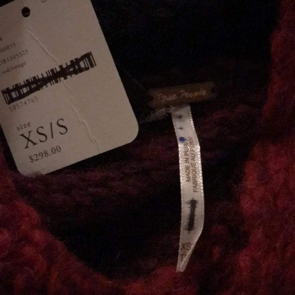 Anthropologie Meet Me Plaid Poncho Red Black XS/S